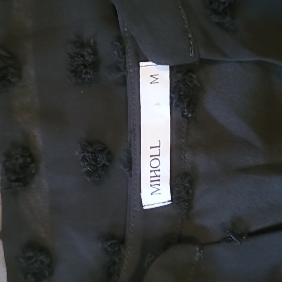 Amazon Miholl Black Chiffon Polka Dot Dress - Picture 4 of 5